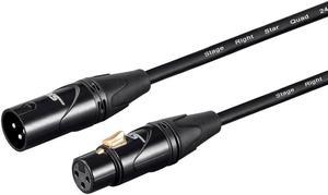 Monoprice Starquad XLR Microphone Cable - 75 Feet - Black | XLR-M to XLR-F, 24AWG, Optimized for Analog Audio - Gold Contacts - Stage Right Series