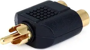 Monoprice RCA Plug to 2x RCA Jack Splitter Adapter, Gold Plated