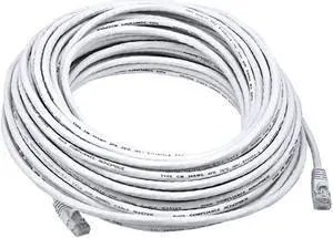 Monoprice Cat6 Ethernet Patch Cable - 75 Feet - White | Network Internet Cord - RJ45, Stranded, 550Mhz, UTP, Pure Bare Copper Wire, 24AWG