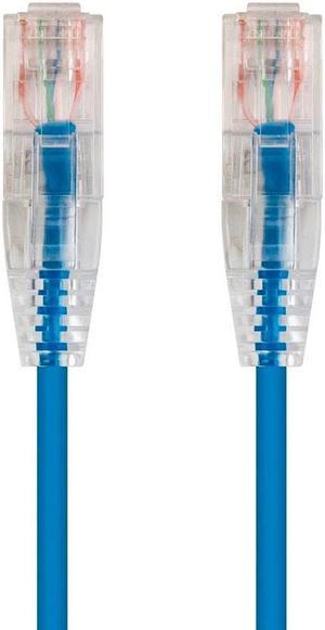 Monoprice Cat6 Ethernet Patch Cable - 50 feet - Blue | Snagless RJ45 Stranded 550MHz UTP CMR Riser Rated Pure Bare Copper Wire 28AWG - SlimRun Series