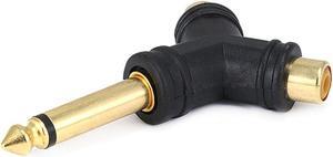 Monoprice 1/4in (6.35mm) TS Mono Plug to 2x RCA Jack Splitter Adapter, Gold Plated (Y-type)
