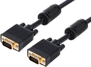 Monoprice Super VGA Monitor Cable - 6 Feet - Black | Male to Male with Ferrite Cores (Gold Plated) Monoprice Super VGA Monitor Cable - 6 Feet - Black | Male to Male with Ferrite Cores (Gold Plated)