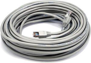 Monoprice Cat5e Ethernet Patch Cable - Network Internet Cord - RJ45, Stranded, 350Mhz, STP, Pure Bare Copper Wire, 24AWG, 50ft, Gray