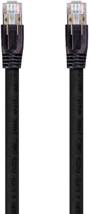 Monoprice Cat8 Ethernet Network Cable - 5 Feet - Black | 2GHz, 40Gbps, 24AWG, S/FTP - Entegrade Series