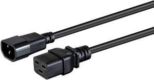 Monoprice Power Cord - 6 Feet - Black | IEC 60320 C19 to IEC 60320 C14, 16AWG, 10A, SJT, 100-250V