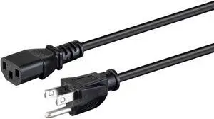 Monoprice Power Cord - 8 Feet - Black | NEMA 5-15P to IEC-320-C13, 18AWG, 10A, SVT, 125V