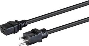 Monoprice Heavy Duty Extension Cord - 6 Feet - Black | IEC 60320 C19 to NEMA 5-20P, 12AWG, 20A, SJT, 125V