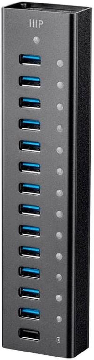 Monoprice 13-Port USB 3.0 Hub, 5Gbps, Heavy Duty Aluminum, Plug And Play With AC Adapter