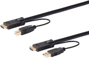 Monoprice HDMI USB Combo Cable - 6 Feet, HDR, 4K@60Hz, Dual Head HDMI To HDMI Combo Cable, for KVM Switches - Switch Series