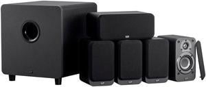 Monoprice HT-35 Premium 5.1-Channel Home Theater System - Charcoal, With Powered Subwoofer, Low Profile Speaker Grilles, Secure Mounting Option