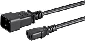 Monoprice Power Cord - 4 Feet - Black | IEC 60320 C20 to IEC 60320 C13, 14AWG, 15A, 3-Prong, For Powering Computers, Monitors