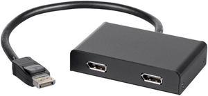 Monoprice 2-Port DisplayPort 1.2 to DisplayPort Multi-Stream Transport (MST) Hub, DP to DP, Ideal For Digital Signage, Large Video Displays In Schools