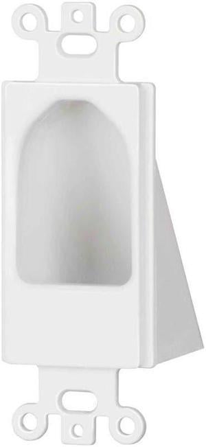 Monoprice Reverse Nose Decora Plate - White | | Easily Holds Up To 6 Cables