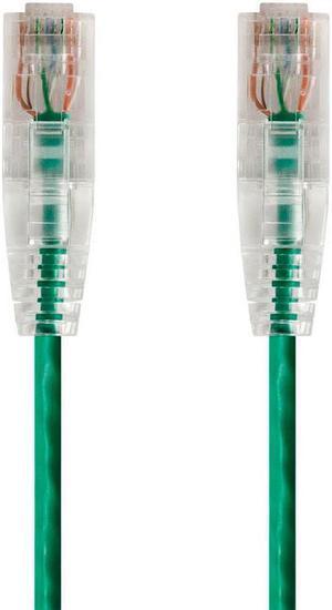 Monoprice Cat6 Ethernet Patch Cable - 3 feet - Green | Snagless RJ45 Stranded 550MHz UTP CMR Riser Rated Pure Bare Copper Wire 28AWG - SlimRun Series
