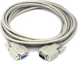 Monoprice 15ft Molded DB9 Male/Female Serial Cable