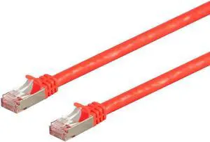 Monoprice Cat7 Ethernet Network Patch Cable - 5 feet - Red | 26AWG, Shielded, (S/FTP) - Entegrade Series