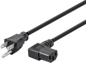 Monoprice 3ft 18AWG Power Cord w/ 3 Conductor PC Power Connector Socket, 10A (NEMA 5-15P to Right Angle IEC-320-C13)