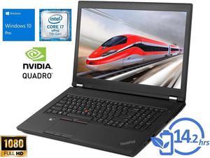 Lenovo ThinkPad P71 Notebook, 17.3" FHD Display, Intel Core i7-7820HQ Upto 3.9GHz, 8GB RAM, 256GB NVMe SSD, NVIDIA Quadro M620, HDMI, Micro DP, Thunderbolt, Wi-Fi, BT, Windows 10 Pro (20HK001MUS)