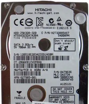 627985-001 HEWLETT-PACKARD 320GB 5400RPM 2.5INCH SATA HARD DRIVE