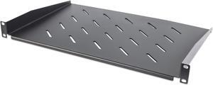 Intellinet 19" Cantilever Shelf, 1U, 350 mm (13.8 in.) Shelf Depth, Vented, Black