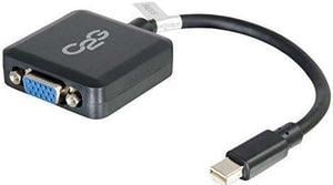 C2G 20cm Mini DisplayPort to VGA Adapter - Thunderbolt to VGA Converter M/F - Black - VGA adapter - Mini DisplayPort (M)