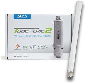 Alfa Tube-UAC2 802.11ac Dual Band 2.4/5 GHz long range USB adapter+ 9 dBi omni antenna kit