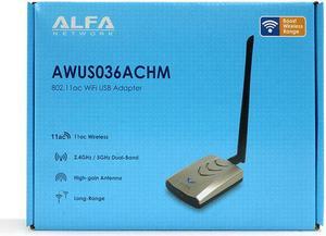 ALFA AWUS036ACHM 802.11ac Dual Band High Power Mediatek MT7610U WiFi USB Adapter