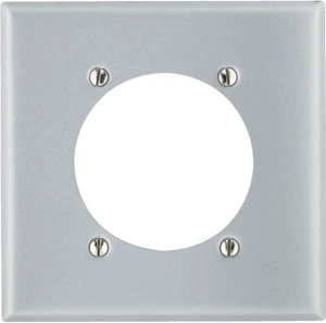 Leviton 4934 2-Gang Flush Mount 2.15 Inch Dia. Device Receptacle Wallplate, Standard Size, Steel, Device Mount, Aluminum Leviton 4934 2-Gang Flush Mount 2.15 Inch Dia. Device Receptacle Wallplate, Standard Size, Steel, Device Mount, Aluminum