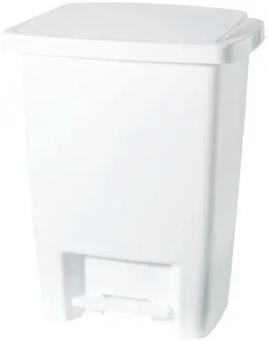 Rubbermaid Step-On Waste Can - 8.25 gal - Plastic - White - 6EA/Carton FG284187WHT Rubbermaid Step-On Waste Can - 8.25 gal - Plastic - White - 6EA/Carton FG284187WHT