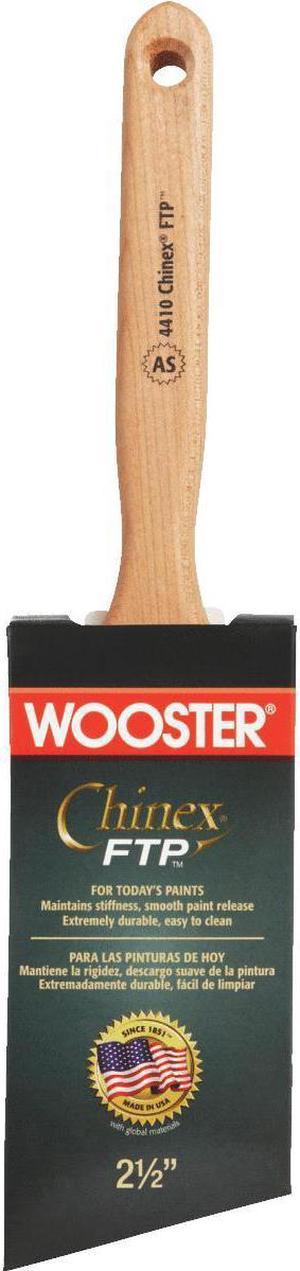 WOOSTER 4410-2 1/2 2-1/2" Angle Sash Paint Brush, Chinex FTP Bristle, Wood