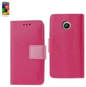 Reiko Motorola Moto E 3-In-1 Wallet Case In Hot Pink