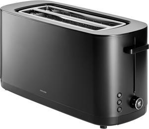 ZWILLING Enfinigy, 4-Slice Long Slot Toaster, Extra Wide 1.5" Slots for Bagels and Toast, Black