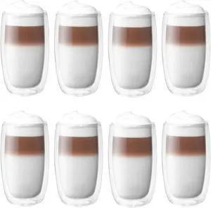 ZWILLING Sorrento 8-pc Double-Wall Glass Latte Cup Set