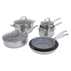 Henckels Clad H3 10-pc Stainless Steel Ceramic Nonstick Cookware Set Henckels Clad H3 10-pc Stainless Steel Ceramic Nonstick Cookware Set