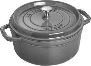 Staub Cast Iron 4-qt Round Cocotte - Graphite Grey