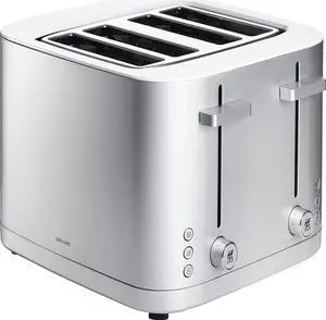 ZWILLING Enfinigy 4-Slice Toaster, Extra Wide 1.5" Slots for Bagels and Toast, Silver