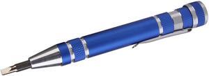 Portable Screwdriver Set 8 in 1 Aluminum Multi-Tool Phone Screw Driver Pen Set Tools Precision Phone Repair Tool Kit - Blue