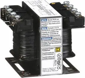 SQUARE D 9070T50D1 Control Transformer, 50 VA, Not Rated, 55°C, 120V AC,