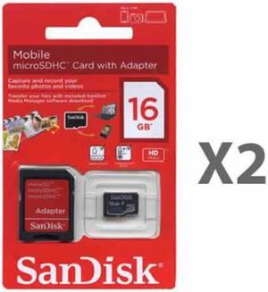 SanDisk 16GB microSDHC Class 4 Card SDSDQM-016G-B35A (2 Pack)