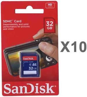 SanDisk 32GB SDHC Class 4 Memory Card SDSDB-032G-B35 Retail (10 Pack)