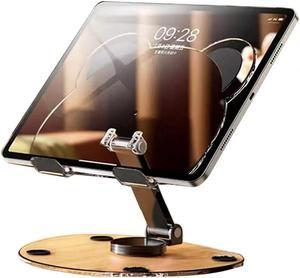 Physowell Tablet Stand Adjustable  Foldable Tablet Stand 360degree Rotation Stable Tablet Stand Portable Phone Stand with Silicone Pad for Office Black