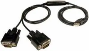 Cables Unlimited R-USB-2925 Factory Re-Certified USB Cable to Dual DB9 Serial Adapter