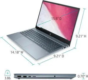HP Pavilion 15.6" Blue Laptop Notebook 15-eh0050wm 512GB SSD 8GB RAM Ryzen 5