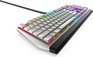 New Alienware Low-Profile RGB Gaming Keyboard AW510K Light, Alienfx Per Key RGB Lighting, Media Controls and USB Passthrough, Cherry MX Low Profile Red Switches, Lunar Light Dell