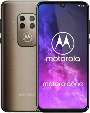 Motorola Moto One Zoom 128GB 64 48 MP Camera GSM 4G LTE Unlocked Brushed Bronze