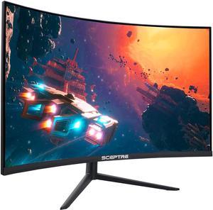Sceptre 32" Curved 2K Gaming Monitor QHD 2560 x 1440 up to 165Hz 144Hz 1ms HDR400 400 Lux AMD FreeSync Premium, Height Adjustable DisplayPort HDMI Build-in Speakers Black 2021 (C325B-QWD168)