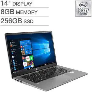 LG gram 14" Laptop, 10th Gen Intel Core i7, 1080p 8GB 256GB SSD 14Z90N-U.AAS6U1 Notebook