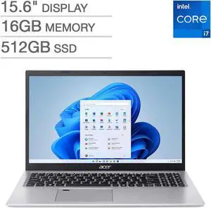 Acer Aspire 5 15.6" Laptop - 11th Gen Intel Core i7-1165G7 - 1080p - Windows 11
16GB Memory 512GB SSD Notebook