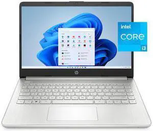 HP 14" Laptop, Intel Core i3-1115G4,4GB RAM,128G SSD, Natural Silver, Windows 11 Home,14-dq2031wm