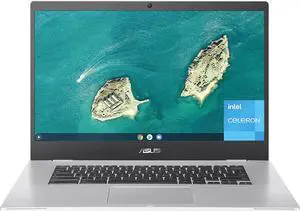 ASUS Chromebook CX1, 15.6" Full HD NanoEdge Display, Intel Celeron N3350 Processor, 64GB eMMC Storage, 8GB RAM, Chrome OS, Transparent Silver, CX1500CNA-AS84F Laptop Notebook